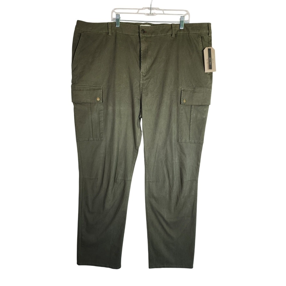 Frye & Co Mens NWT 46x32 Cargo Pants Green Stretch Utility Workwear Big Tall